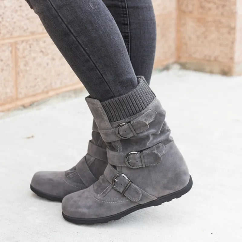 Hope | Women's Casual Winter Boots Strap Buckle Shoes