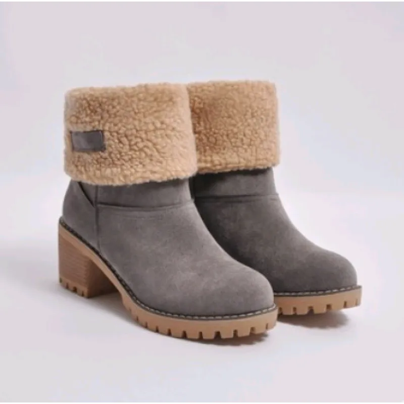 Lana | Women’s Trendy Mid-Calf Suede Snow Boots