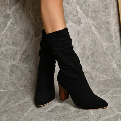 Ivy | Women’s Trendy Mid-Calf Suede Boots