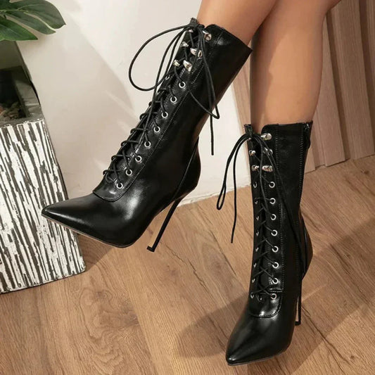 Daisy | Women’s Lace-Up Stiletto Heel Boots
