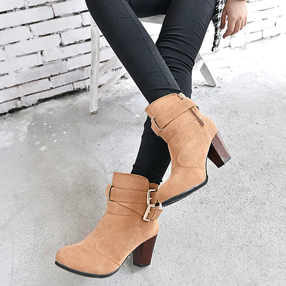 Lily | Leather High Heel Ankle Boots for Winter