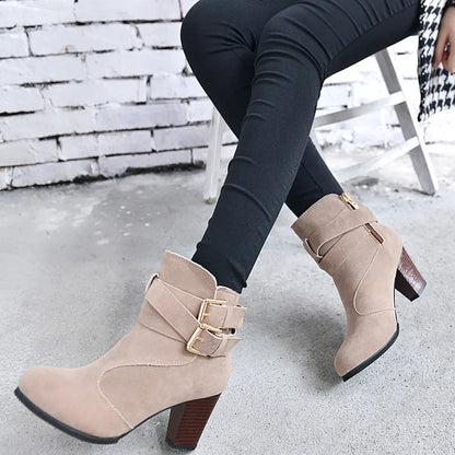 Lily | Leather High Heel Ankle Boots for Winter