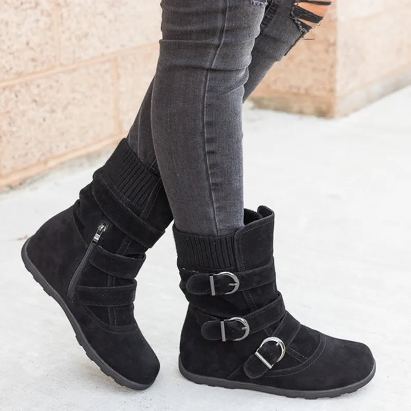Hope | Women's Casual Winter Boots Strap Buckle Shoes