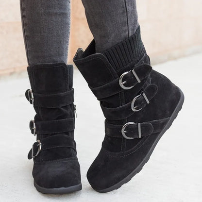 Hope | Women's Casual Winter Boots Strap Buckle Shoes