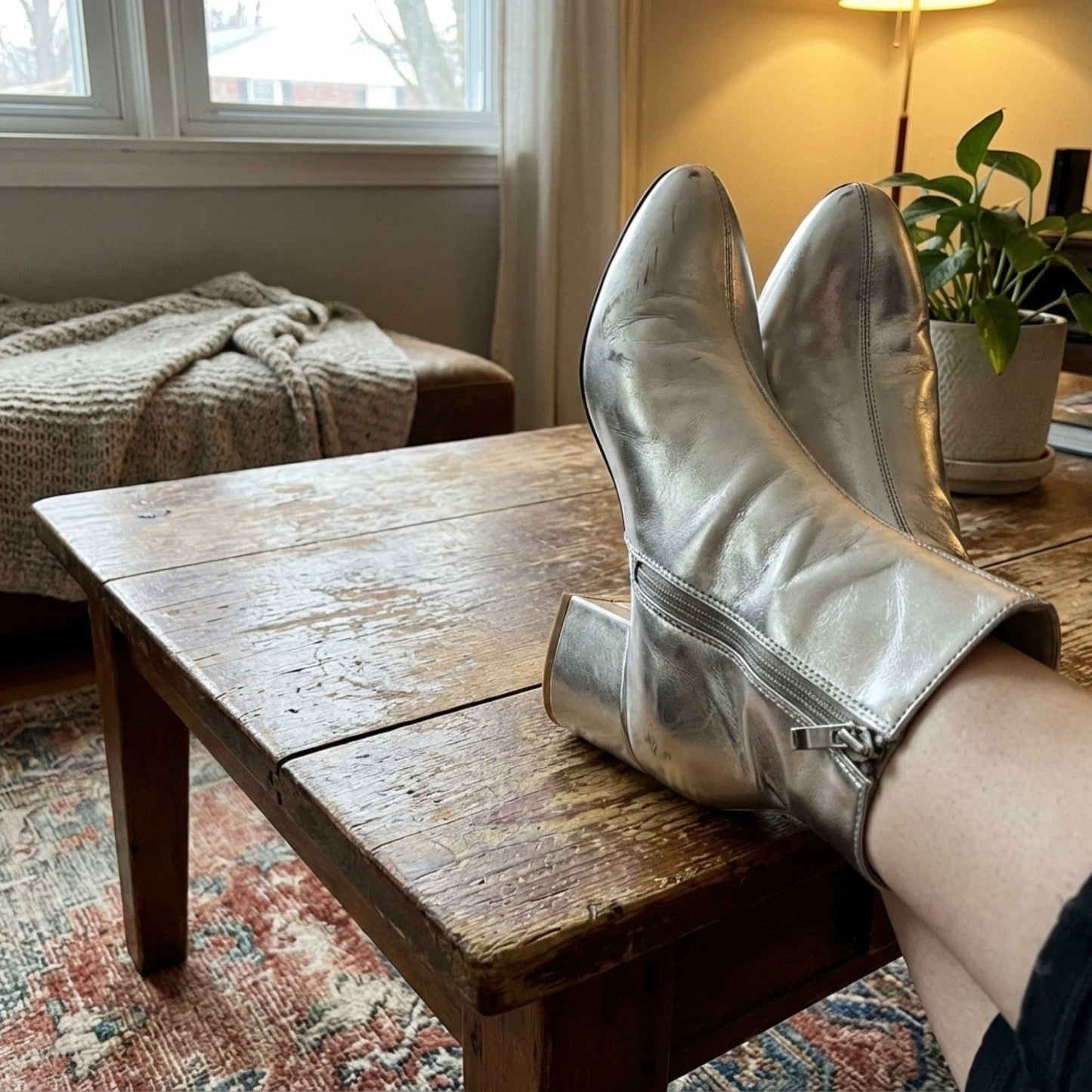 Madison | Women’s Metallic Winter Zip-Up Ankle Boots