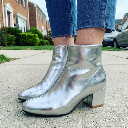 Madison | Women’s Metallic Winter Zip-Up Ankle Boots