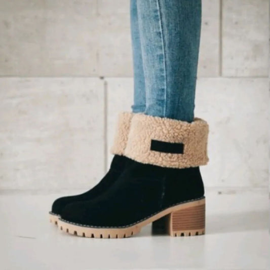 Lana | Women’s Trendy Mid-Calf Suede Snow Boots