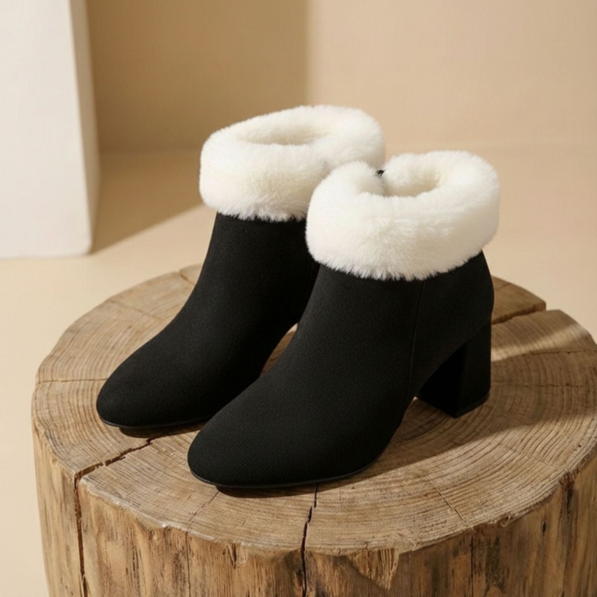 Mia | Women’s winter Plaid Plush Ankle Boots