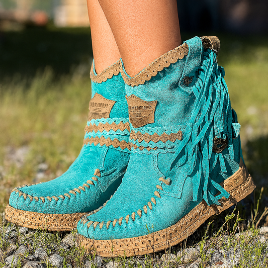 Savannah | Women’s Boho Western Fringe Ankle Boots