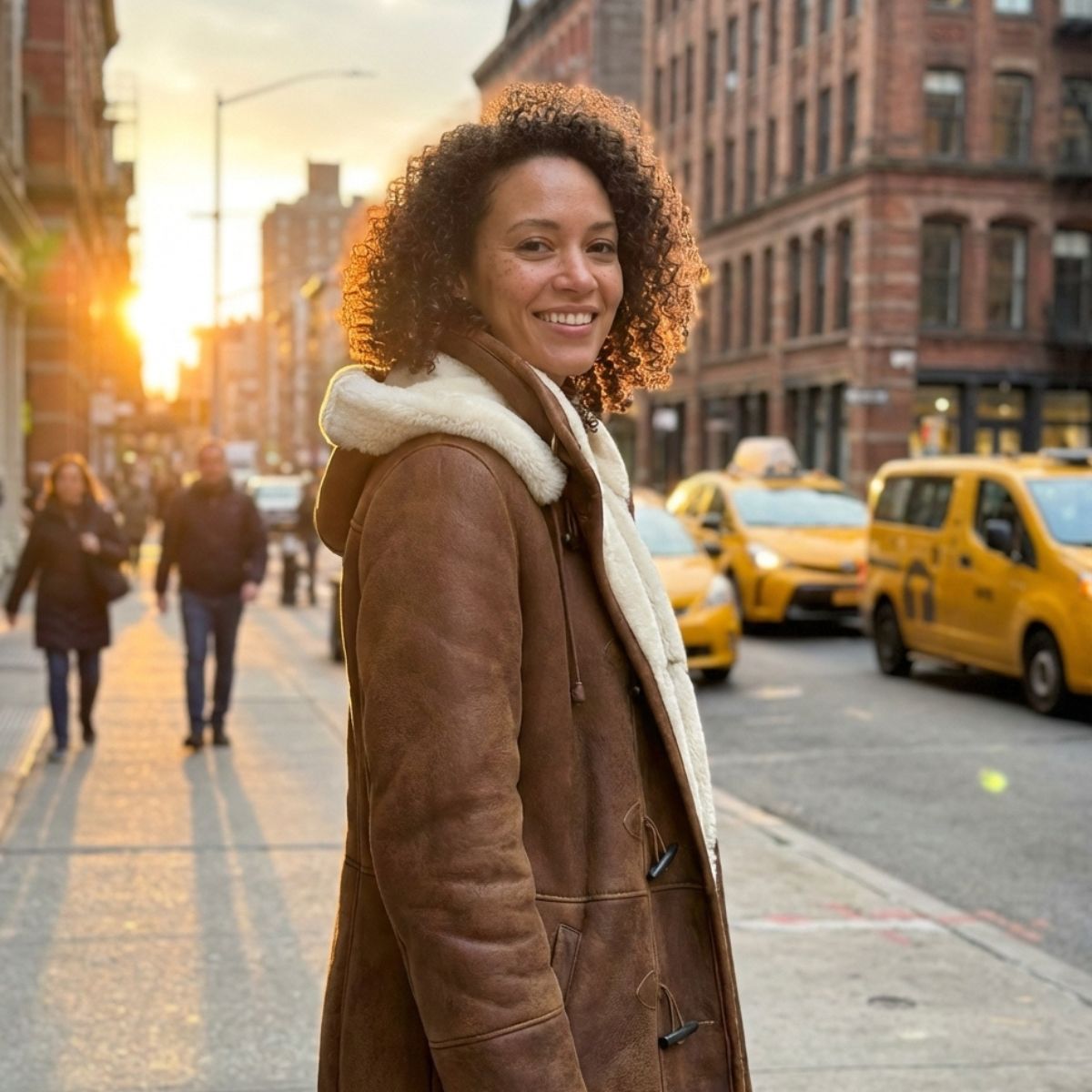 Ella | Warm Handmade Leather Coat With Plush