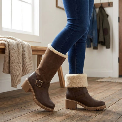 Iris | Women’s Chunky Heel Western Boots with Buckle