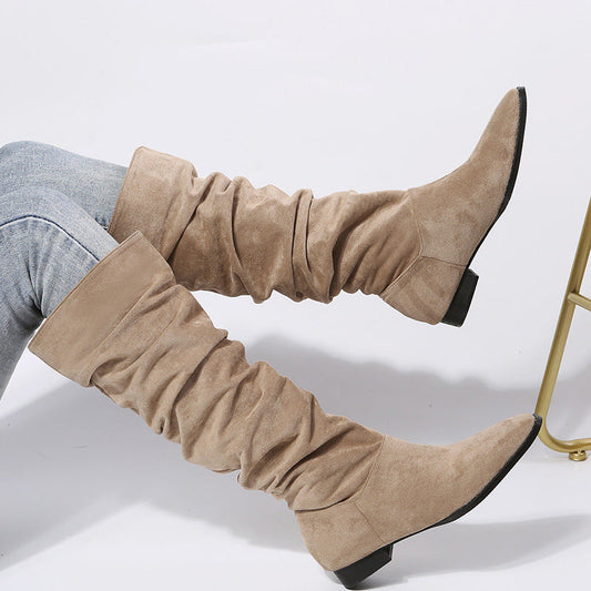 Alice | Women’s Slouchy Knee-High Boots with Block Heel