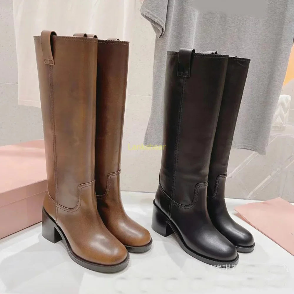 Jasmine | Women’s Leather Knee-High Boots with Heels