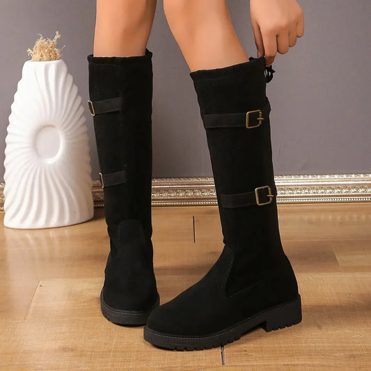Dana | Women's Knee-High Boots with Buckle and Laces