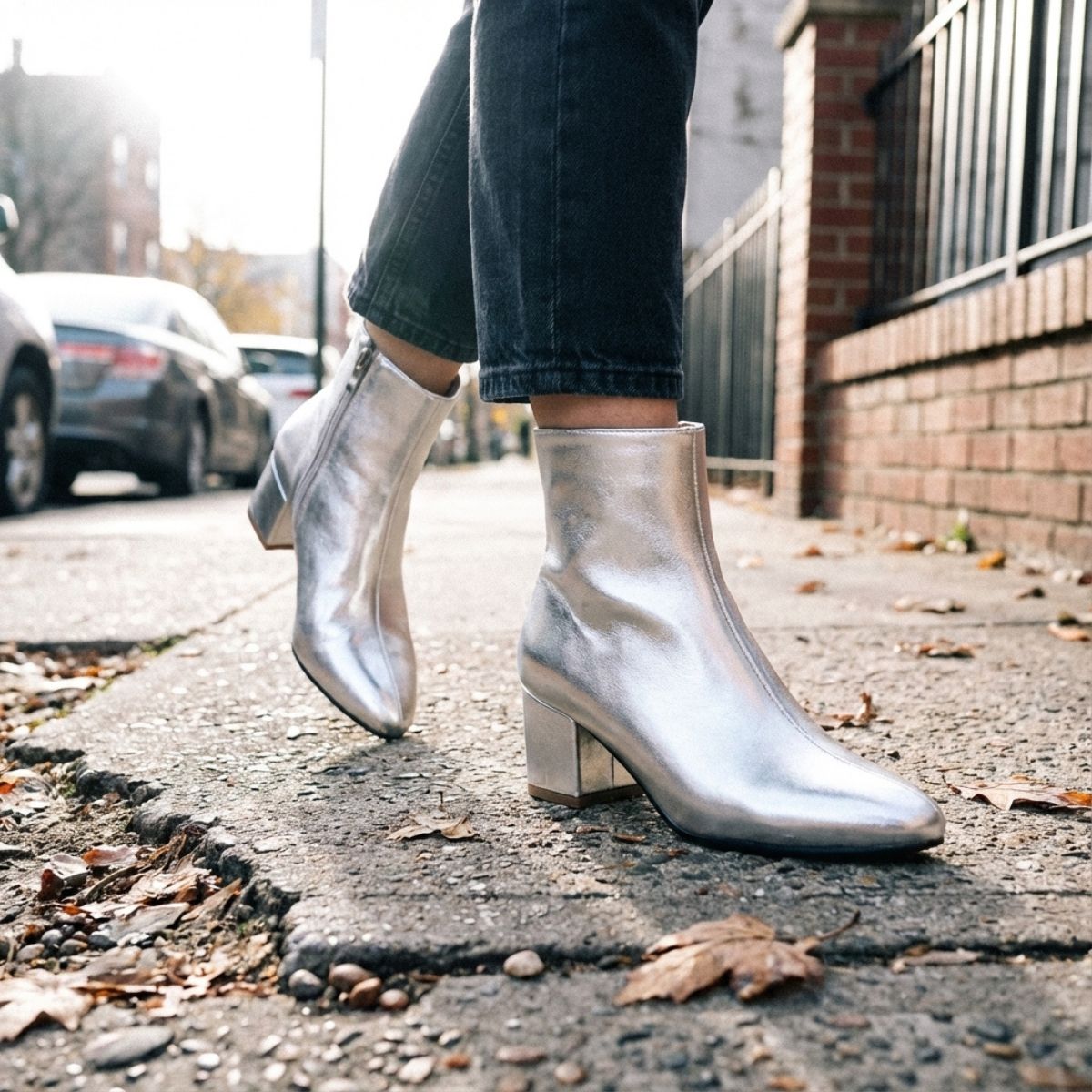 Madison | Women’s Metallic Winter Zip-Up Ankle Boots