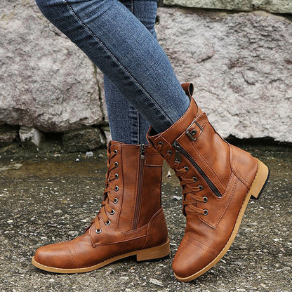 Rebecca | Women's Side-Zip Combat Boots